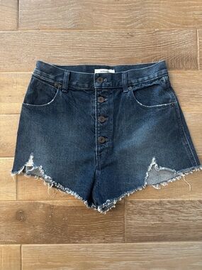 Moussy High Rise Button Fly Jean Shorts